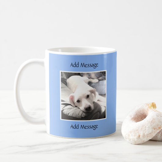 Niedliche Blue-Message eines Fotos Kaffeetasse (Mit Donut)