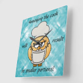 Niedliche Blue Owl Cook Wall Uhr (Winkel)