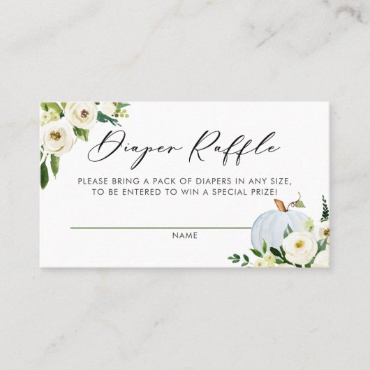 Niedliche Blue Pumpkin Baby Dusche Windelwaschkart Platzkarte (Vorderseite)