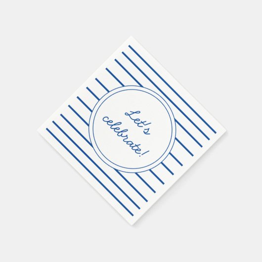 Niedliche Blue Stripes Party Papiere Napkins Serviette (Ecke)