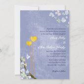 Niedliche Blue Wedding mit zwei Herz Einladung (Rückseite)