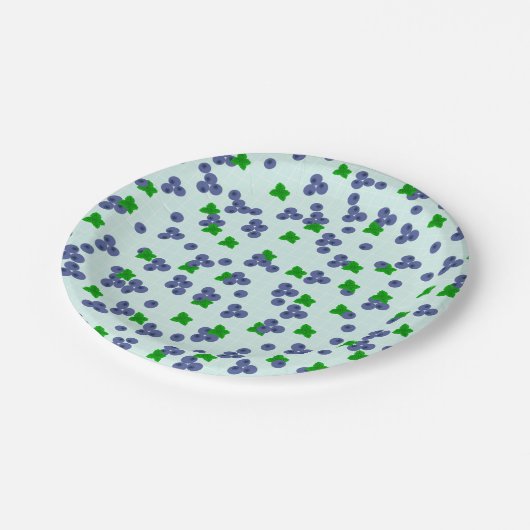 Niedliche Blueberries Paper-Teller Pappteller (Schrägansicht)