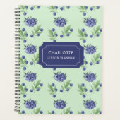 Niedliche Blueberry-Fruchtlehrer Lehre Wasserfarbe Planer (Vorderseite)