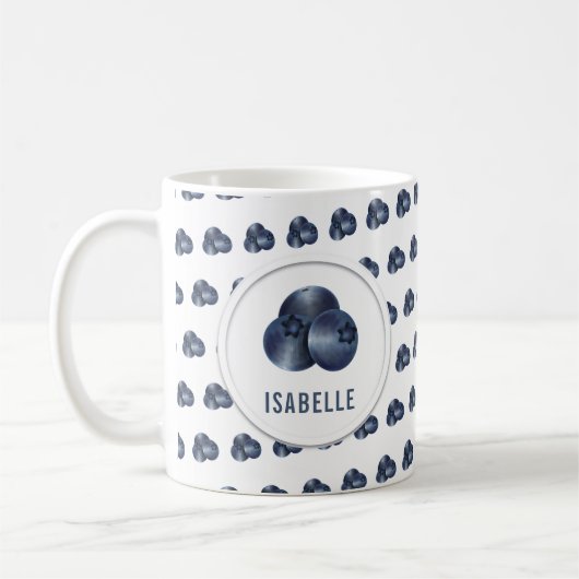 Niedliche Blueberry Graphic Coffee Tasse (Links)