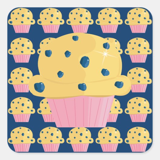 Niedliche Blueberry Muffin Stickers (Vorderseite)