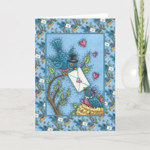 NIEDLICHE BLUEBIRD SWEETHEARDS, LIEBE VOGELVALENTI FEIERTAGSKARTE