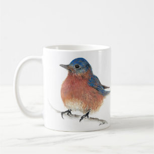 Niedliche Bluebird-Wasserfarbe Farbige Stifte Kuns Kaffeetasse