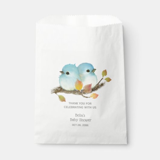 Niedliche Bluebirds Bird Baby Dusche Geschenktütchen (Vorderseite)