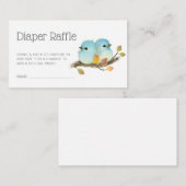 Niedliche Bluebirts auf Zweig-Babydusche-Windelwin Begleitkarte (Vorne/Hinten)