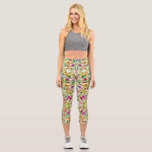 Niedliche blühende Federkarosse-Blume Capri Leggings
