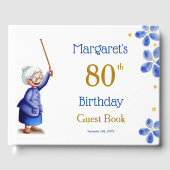Niedliche blühende Großmutter mit Kaninchenfarbe Gästebuch (Vorderseite)