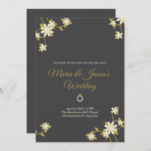 niedliche Blümchen Einladung (Vorne/Hinten)