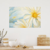 Niedliche Blume abstrakte Malerei. Poster (Küche)