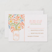niedliche Blume auf JAR Hochzeitkarten RSVP (Vorne/Hinten)