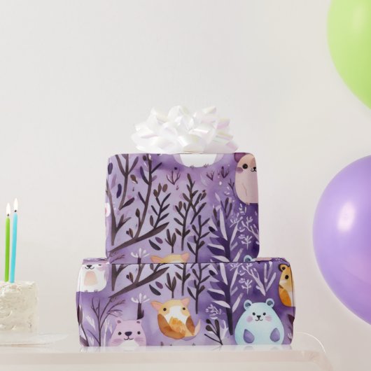 Niedliche Blume beherbergen Tierbäume Geschenkpapier (Partygeschenke)