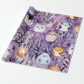 Niedliche Blume beherbergen Tierbäume Geschenkpapier (Ungerollt)