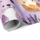 Niedliche Blume beherbergen Tierbäume Geschenkpapier (Rolleneckpunkt)