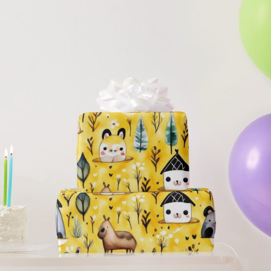 Niedliche Blume beherbergen Tiere Umschlagpapier Geschenkpapier (Partygeschenke)