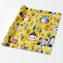 Niedliche Blume beherbergen Tiere Umschlagpapier Geschenkpapier