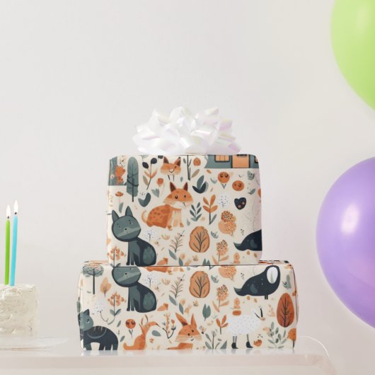 Niedliche Blume beherbergen Tiere Umschlagpapier Geschenkpapier (Partygeschenke)