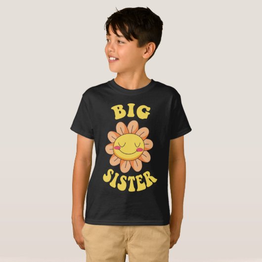Niedliche Blume Big Sister T-Shirt (Vorne ganz)
