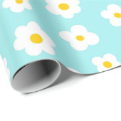 Niedliche Blume blaues Wrapping Paper Geschenkpapier (Rolleneckpunkt)