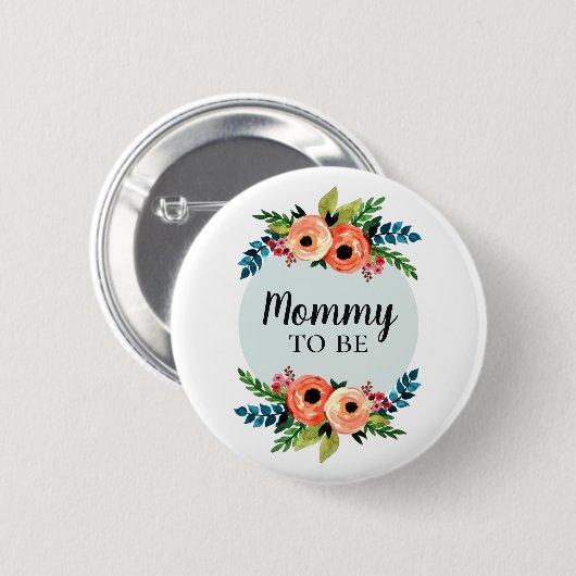 Niedliche Blume Blumenmädchen zur Kinderdusche Button (Vorne & Hinten)