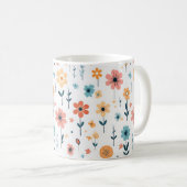 Niedliche Blume Blumenmuster Kaffeetasse (VorderseiteRechts)