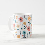 Niedliche Blume Blumenmuster Kaffeetasse (Vorderseite Links)