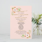Niedliche Blume Botanisches Hochzeitsprogramm (Stehend Vorderseite)