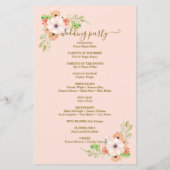 Niedliche Blume Botanisches Hochzeitsprogramm (Rückseite)