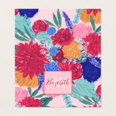 Niedliche Blume Bouquet Handmalerei Visitenkarten (Außenseite Aufgefaltet)