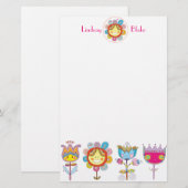 Niedliche Blume Briefpapier (Vorne/Hinten)