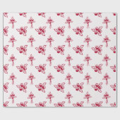 Niedliche Blume Bunches Rote Rose Kunst, Blumenmus Geschenkpapier (Flach)