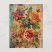 Niedliche Blume Collage Postkarte (Vorderseite)