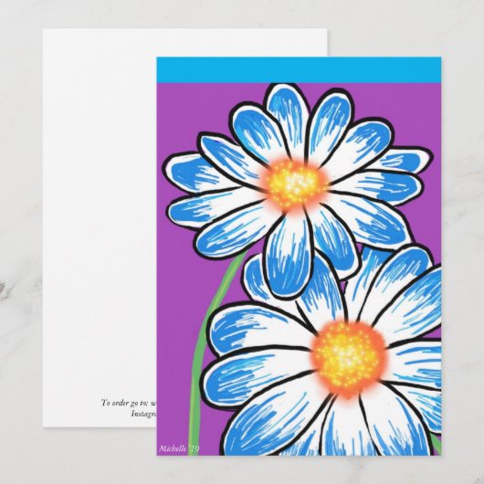 Niedliche Blume Dankeskarte (Vorne/Hinten)