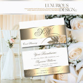 Niedliche Blume der Rose mit Monogram Visitenkarte