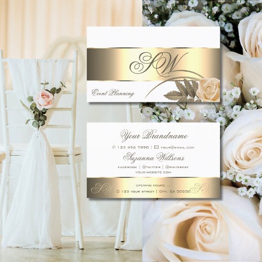 Niedliche Blume der  Rose mit Monogram Visitenkarte