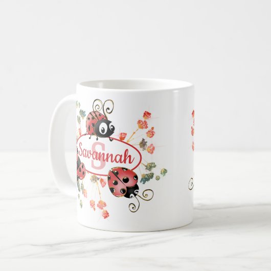 Niedliche Blume der Whimsikraut Kaffeetasse (Vorderseite Links)
