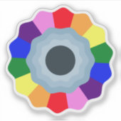 Niedliche Blume des Regenbogens Aufkleber (Vorderseite)