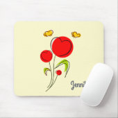 Niedliche Blume des Roten Herzens Mousepad (Mit Mouse)