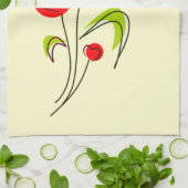 Niedliche Blume des Roten Herzens und Gelbe Schmet Geschirrtuch (Gefaltet)