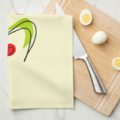 Niedliche Blume des Roten Herzens und Gelbe Schmet Geschirrtuch (Viertel Falte)