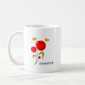 Niedliche Blume des Roten Herzens und Gelbe Schmet Kaffeetasse (Links)
