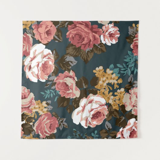 niedliche Blume Design Textil Illustration, Patron Wandteppich (Vorderseite)