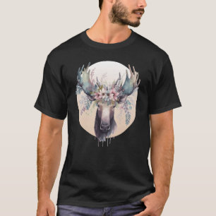 Niedliche Blume Elch Krontier T-Shirt