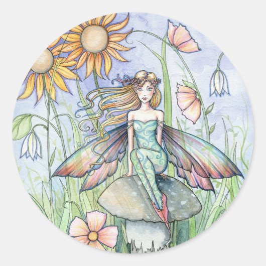 Niedliche Blume Fairy Art Stickers von Molly Harri (Vorderseite)