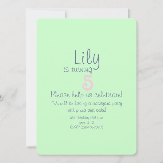 Niedliche Blume Fairy Geburtstagsparty Einladung (Vorderseite)