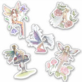Niedliche Blume Fairy Stickers von Molly Harrison Aufkleber (Vorderseite)