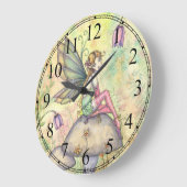 Niedliche Blume Fantasie Kunst, Dichtung und Musik Große Wanduhr (Winkel)
